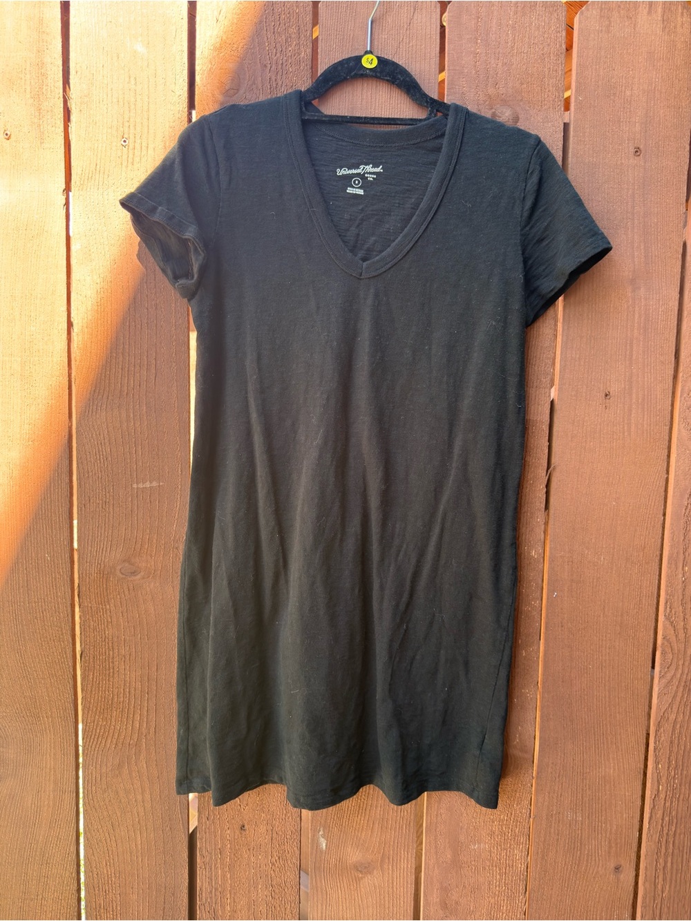 Black V-Neck Short Sleeve T-Shirt Dress